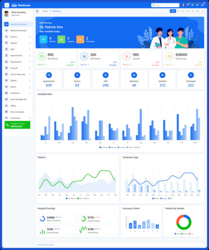 Medicare - Template Admin Medis Bootstrap 5 Serbaguna - Fitur Gambar 1