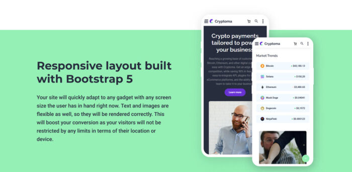 Cryptoma - Template Situs Web HTML5 Pertukaran Mata Uang Kripto - Fitur Gambar 6