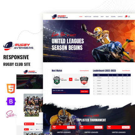 Brugy - Template Situs Web HTML5 Multihalaman untuk Permainan Rugbi, Tim Klub - Fitur Gambar 1