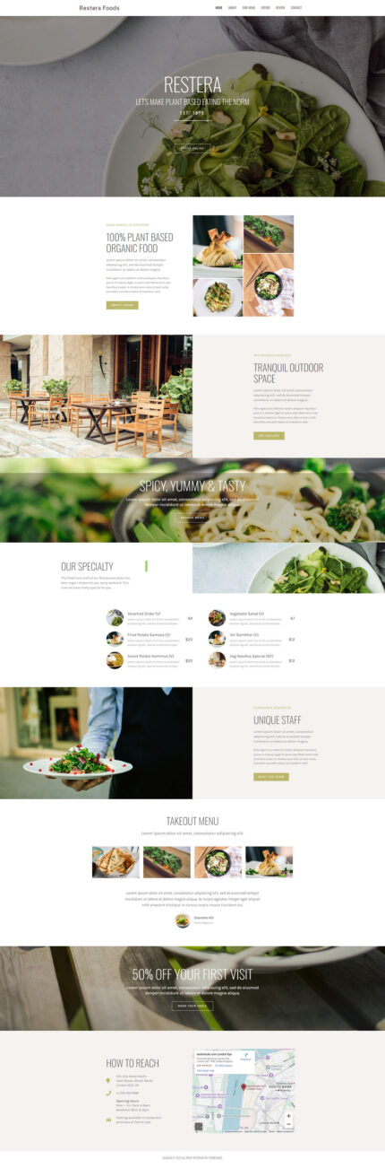 Restera - Tema WordPress Satu Halaman Makanan dan Restoran Organik - Fitur Gambar 1