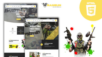 Rangun Air Soft Paintball Extreme Sports Club Template HTML5 Situs Web - Fitur Gambar 1