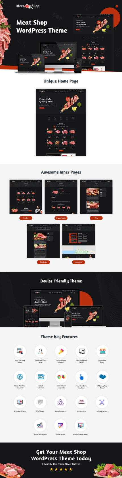 Tema Meat Shop WooCommerce dengan Pembuat Konten AI - Fitur Gambar 1