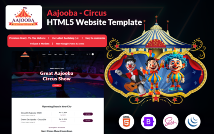 Aajooba - Template Situs Web HTML5 Sirkus