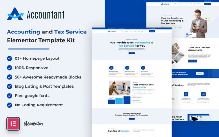 Akuntan - Kit Template Elementor Layanan Akuntansi dan Pajak