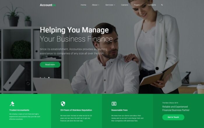 Accountex - Template Situs Web HTML Multihalaman Bersih Akuntansi