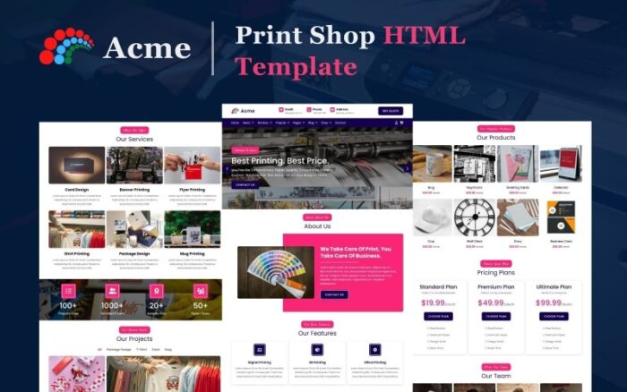 Acme - Template Situs Web HTML5 Toko Percetakan