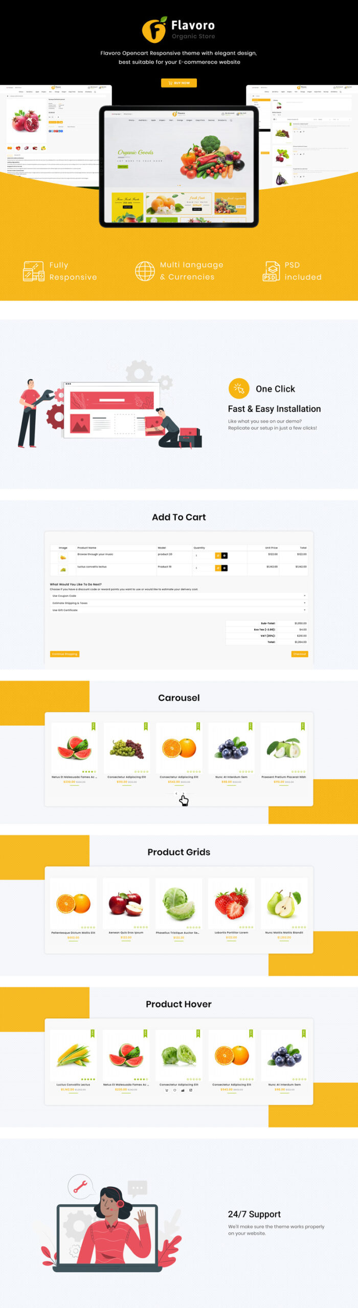 Flavoro - Template OpenCart Makanan Organik - Fitur Gambar 1