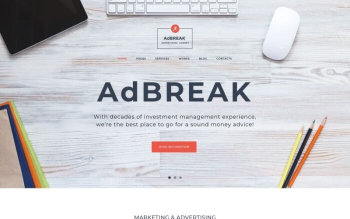 AdBreak - Tema WordPress Perusahaan Periklanan