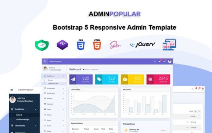 AdminPopular - Bootstrap 5  Responsive Admin Template