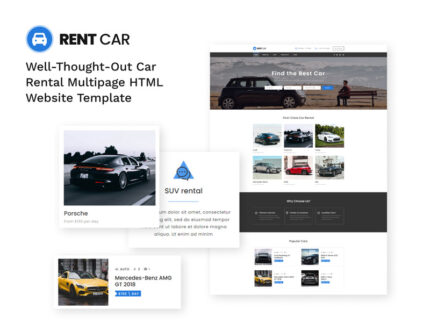 Rent Car - Template Situs Web HTML5 Multihalaman Penyewaan Mobil - Fitur Gambar 1