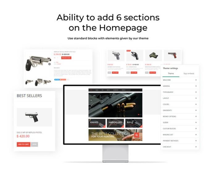 Tema Shopify Responsif Gun Shop - Fitur Gambar 2