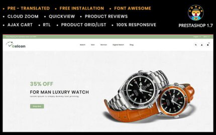 Aelcon Fashion and watch Stores PrestaShop Theme