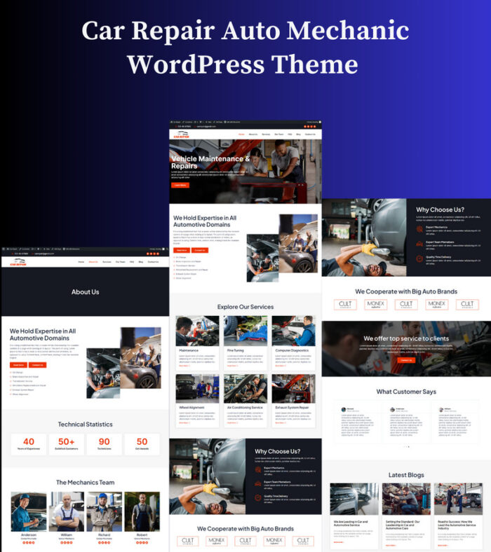 Tema WordPress Mekanik Mobil Perbaikan Mobil - Fitur Gambar 1