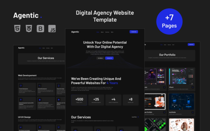 Agentic - Template Situs Web Agensi Digital Kreatif