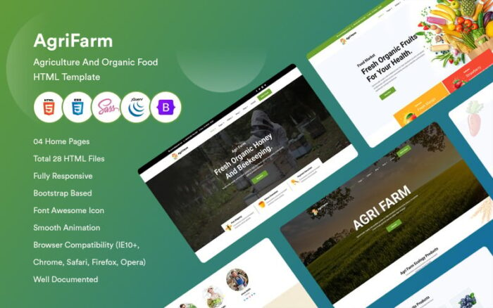 AgriFarm - Template HTML Pertanian dan Makanan Organik