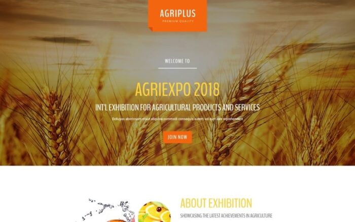 Agriplus - Impressive Agriculture Exhibition with Built-In Novi Builder Landing Page Template