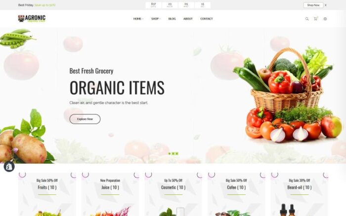 Agronic – Tema Shopify Toko Organik