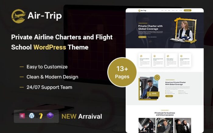 Airtrip - Sewa Maskapai Penerbangan Pribadi dan Tema WordPress Sekolah Penerbangan