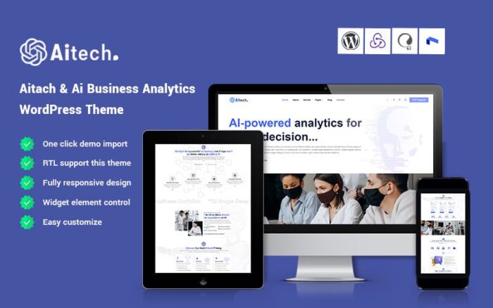 Aitach - Tema WordPress Analisis Bisnis Ai