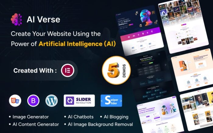 AIVerse - Tema WordPress Generator Konten AI, Generator Gambar