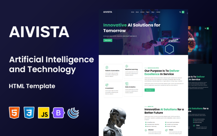 Aivista - Template HTML Kecerdasan Buatan dan Teknologi