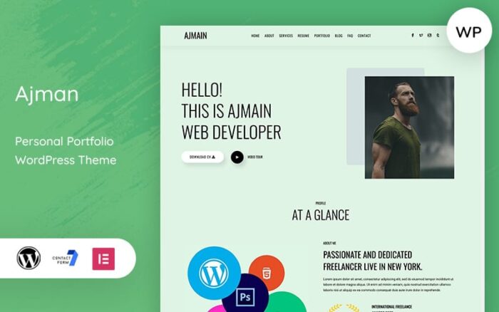 Ajman – Tema WordPress Portofolio Pribadi