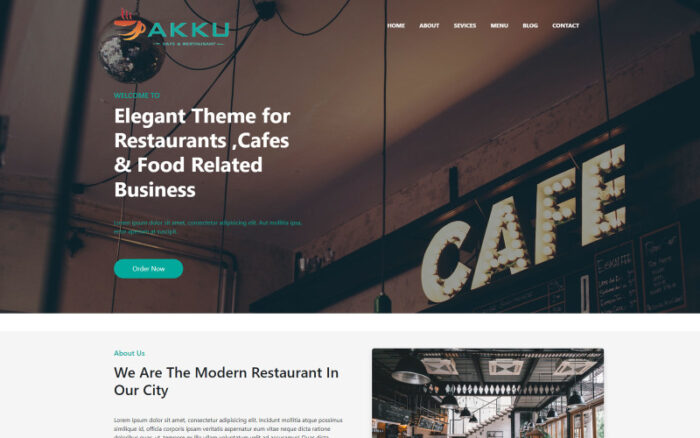 AKKU - Template Halaman Arahan Kafe dan Restoran