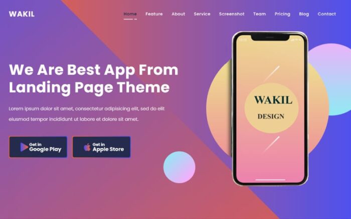 Al-Wakil - Template Halaman Arahan Aplikasi & Produk Serbaguna