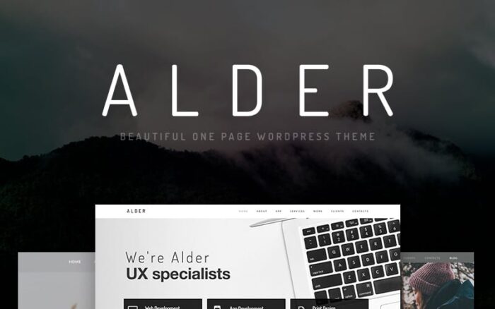 Alder - Tema WordPress OnePage Modern