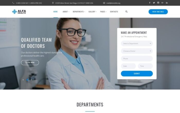 Alfa Health - Template Situs Web HTML Multihalaman Dokter Modern