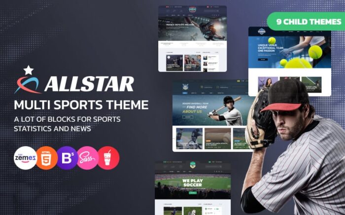 ALLSTAR - Template Situs Web Bootstrap 5 Serbaguna Olahraga