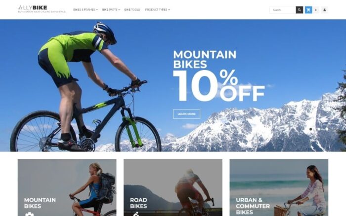 AllyBike - Toko Perlengkapan Bersepeda Tema Magento Responsif