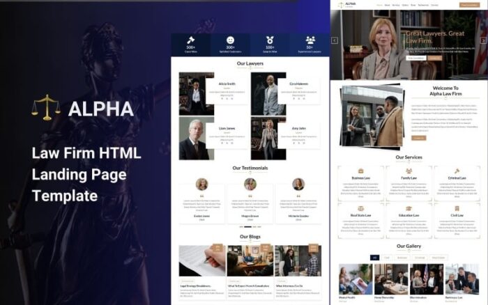 Alpha - Template Halaman Arahan HTML5 Firma Hukum