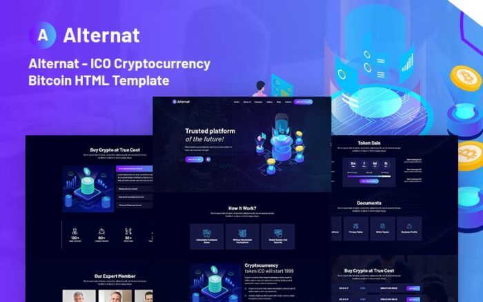 Alternat - Template Situs Web Responsif ICO Cryptocurrency Bitcoin