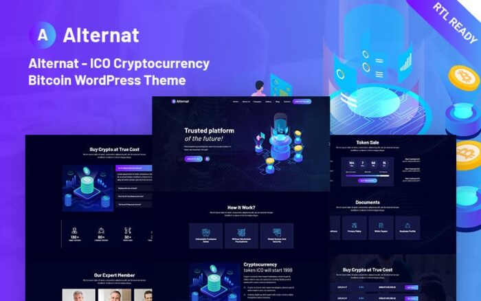 Alternat - Tema WordPress Bitcoin Responsif untuk Mata Uang Kripto ICO