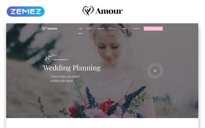 Amour - Template Situs Web HTML Bootstrap Bersih Multihalaman untuk Pernikahan