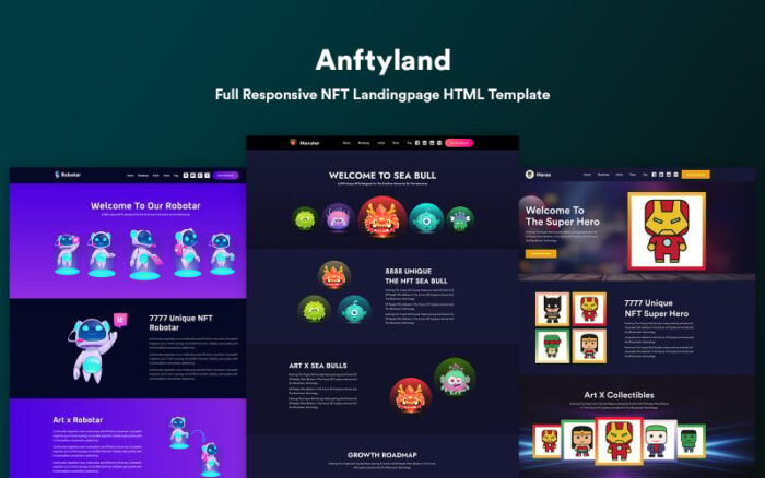 Anftyland - Templat HTML Halaman Arahan NFT.