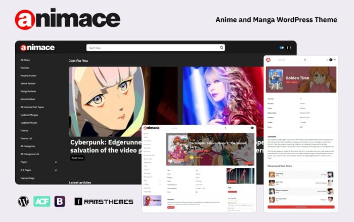 ANIMACE - Tema WordPress Anime dan Manga + RTL