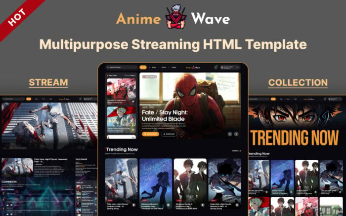 Anime Wave - Template Situs Web HTML Film Anime, Manga & K-Pop