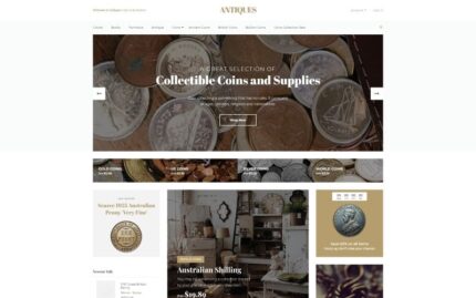 Antiques - Collectible Coins & Supplies OpenCart Template