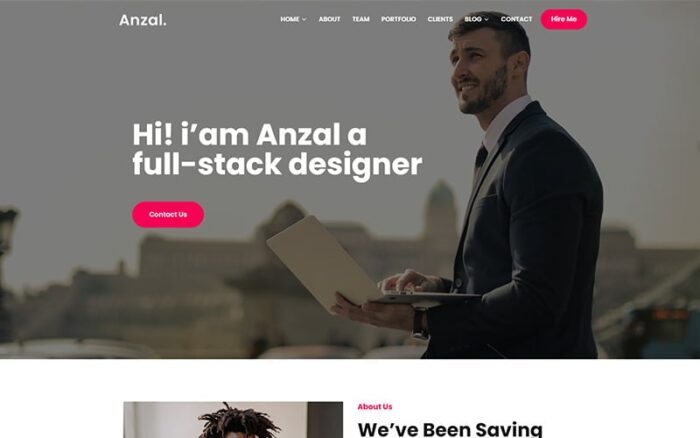 Anzal - Tema WordPress Portofolio Pribadi