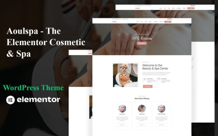 Aoulspa– Tema WordPress Satu Halaman Kosmetik & Spa Elementor