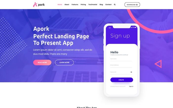 Apork - Tema WordPress Pendaratan Produk