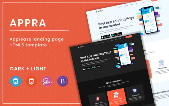 Appra - Template halaman arahan aplikasi html5