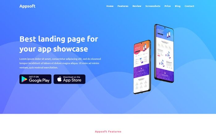 Appsoft - Template Halaman Arahan Aplikasi