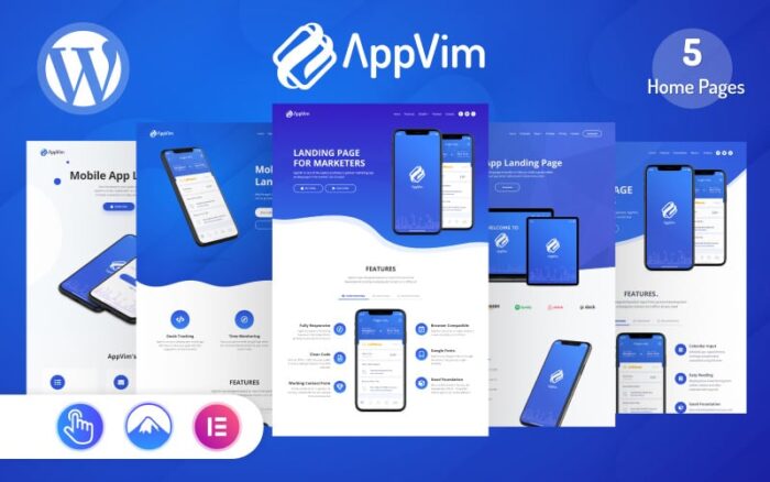 AppVim - Tema WordPress Halaman Arahan Aplikasi