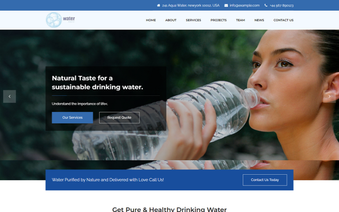 Template html Pendaratan Air Bersih Aqua