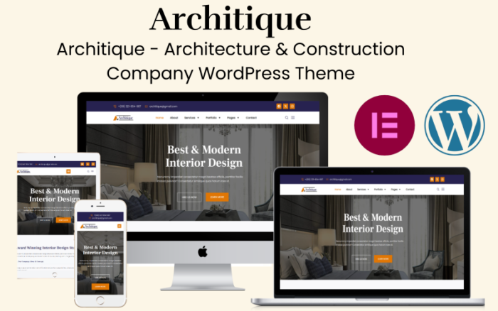 Architique - Tema WordPress Perusahaan Arsitektur & Konstruksi