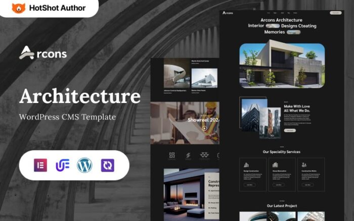 Arcons - Tema WordPress Elementor untuk Perusahaan Arsitektur dan Konstruksi