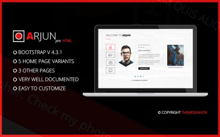 Arjun Single Page HTML Template